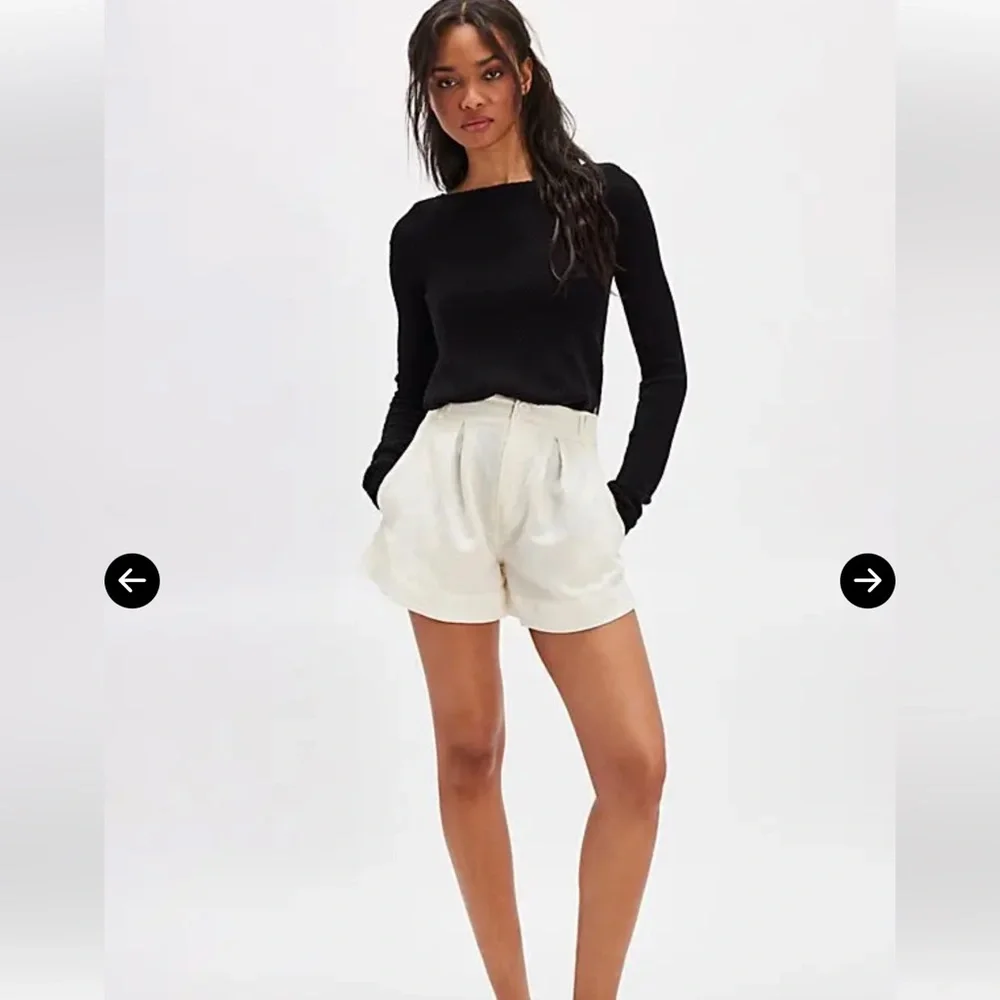 FREE PEOPLE Marina Tailored Trouser Shorts - Optic White Size 8 NWOT Retail $88 - Picture 2 of 7